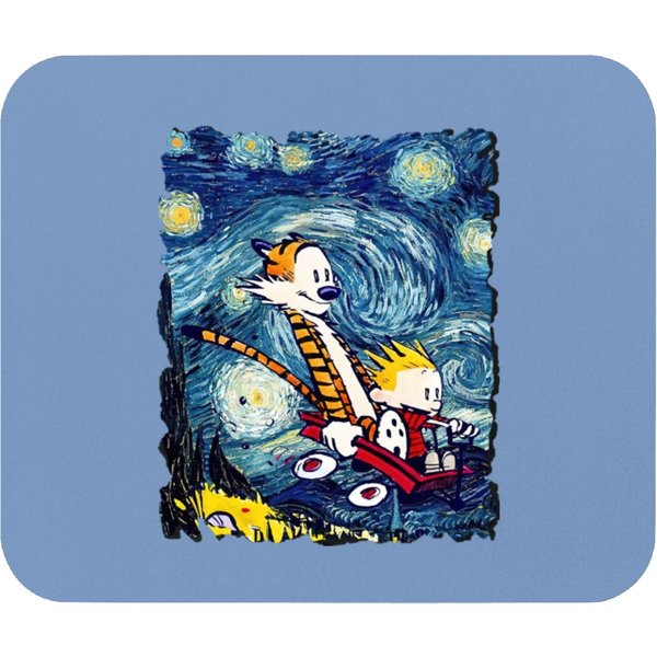 Calvin And Hobbes Starry Night T-shrit Mouse Pads