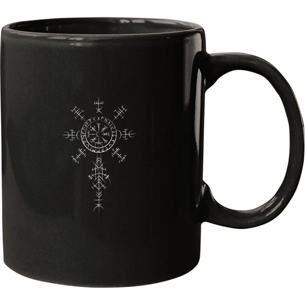 Classic Viking Symbols Compass Vegvisir Nordic On Back Pullover Mugs