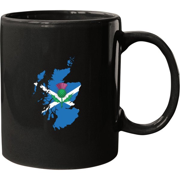 Scottish Thistle Map. Sticker Mugs