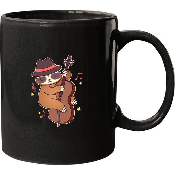 Sloth Gift Jazz Sloth Playing Double Bass Double Bassist Mugs