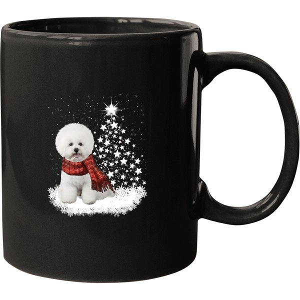 Dog Bichon Frise On Snow Christmas Tree Lighting Scarf Xmas Mugs-image