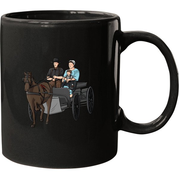 Amish Wagon Design For Amish People Mugs-image