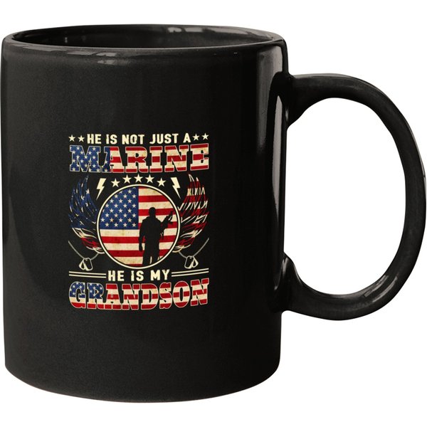 He Is Not Just A Marine He Is My Grandson Proud Military Grandma & Grandpa Gift - Marine Life - Mugs