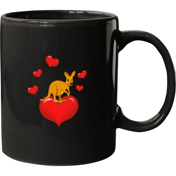 Kangaroo Gift Cute Kangaroo Baby On Heart Mugs