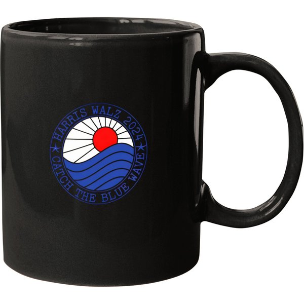 Harris Walz Mugs 2024 Ride The Blue Wave Mugs, Kamala Harris And Tim Walz President-image