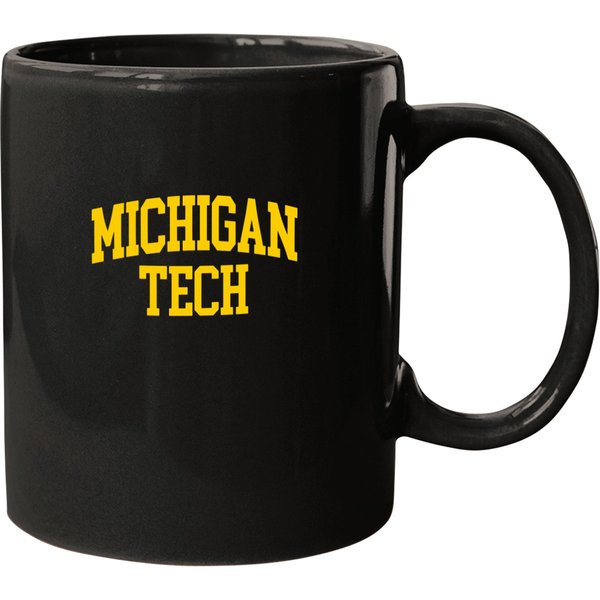 Michigan Tech - College Font Curved Mugs