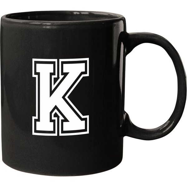 Letter K Name Initial Varsity Alphabet Monogram Mugs