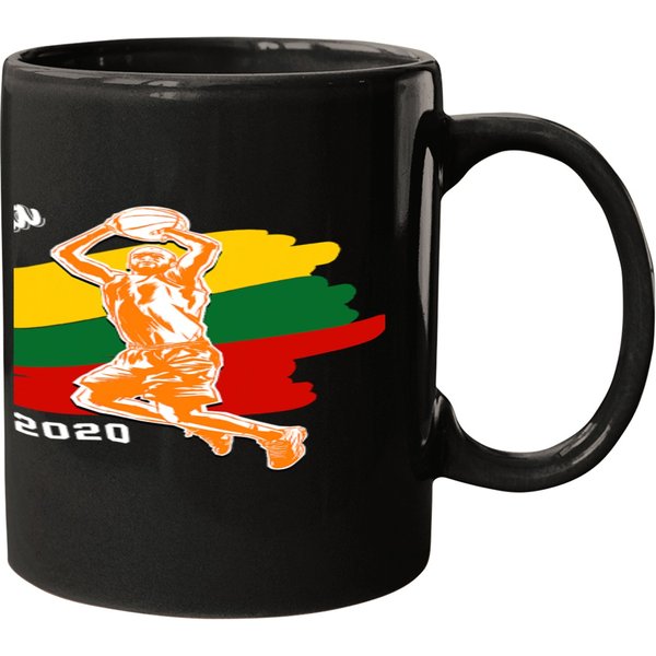 Funny Basketball Lithuania Basketball Graphic Lithuania Flag Fans Gift Mugs-image