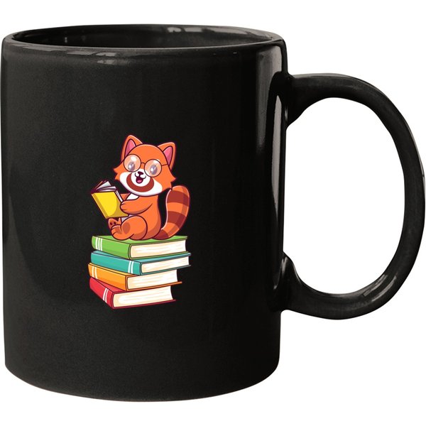 Cute Red Panda Reader Red Pandas Book Lover Bookworm Mugs-image