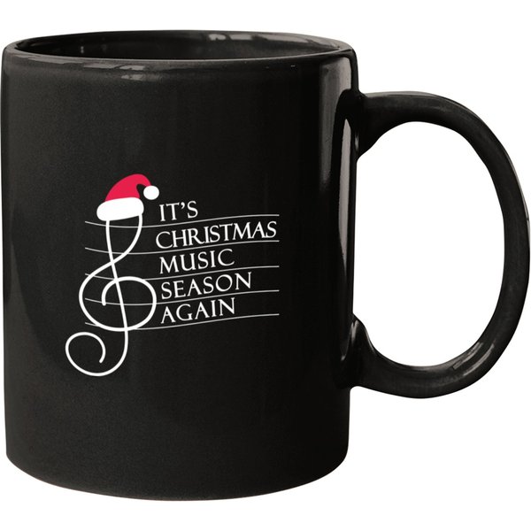Treble Clef Santa Hat It's Christmas Music Season Again Mugs-image