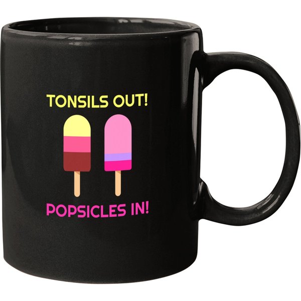 Tonsils Out Popsicles In Funny Tonsil Surgery Get Well Mugs-image