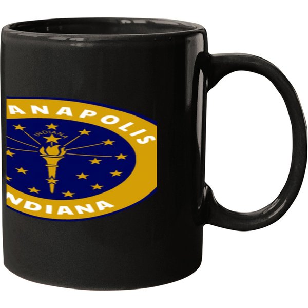 Indianapolis Indiana In Flag Badge And Roundlet Indiana Pride Mugs-image