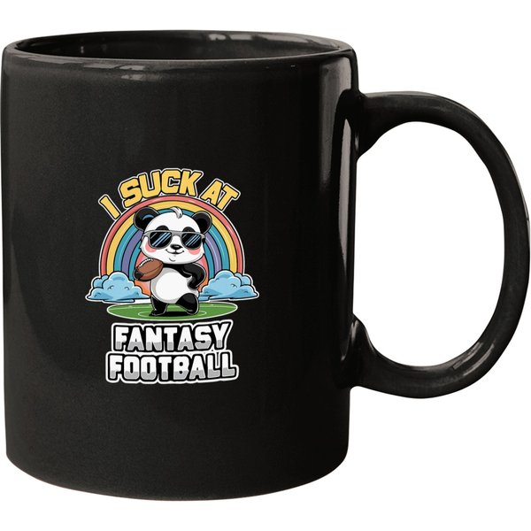 I Suck At Fantasy Football Funny Panda Rainbow Pink Loser Mugs