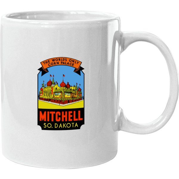 The Worlds Only Corn Palace Mitchell South Dakota Vintage Travel Decal Mugs