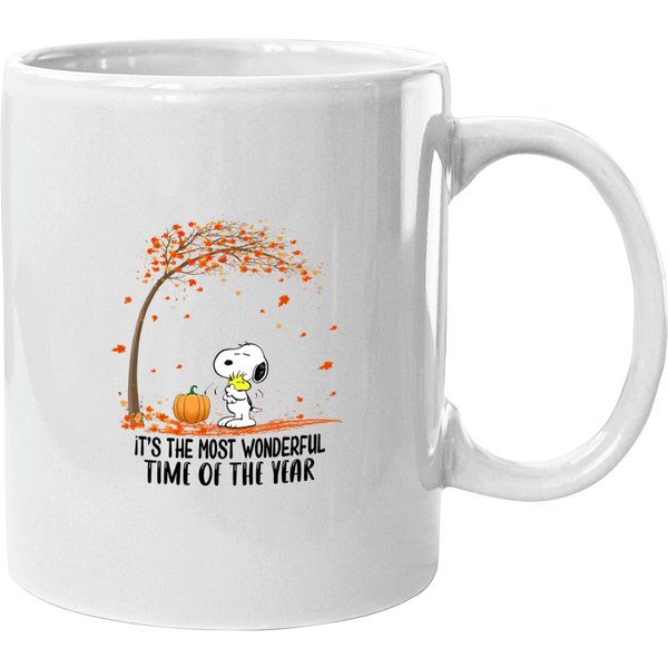 Fall Snoopy Dog Mugs, Thanksgiving Snoopy Dog Mugs