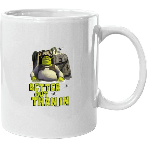 Shrek Better Out Than In Outhouse Portrait Mugs