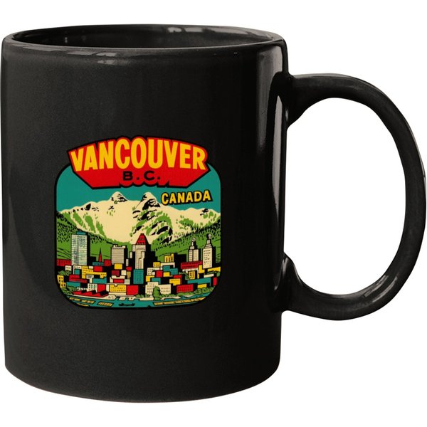 Downtown Vancouver Bc Vintage Travel Decal0 Mugs-image