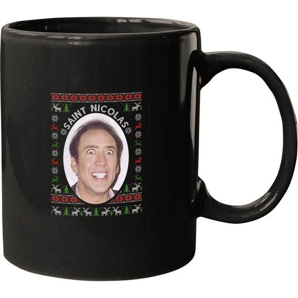 Nicholas Cage Christmas Sweater - Saint Nicholas | Funny Gift Santa Nick Cage Mugs-image