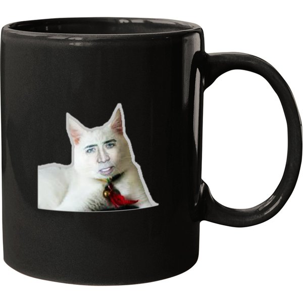Nicolas Cage As Cat Mug - Unique Celebrity Merchandise