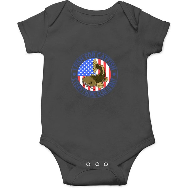 Catfish Fisherman American Flag Catfishing Flathead T Onesies-image