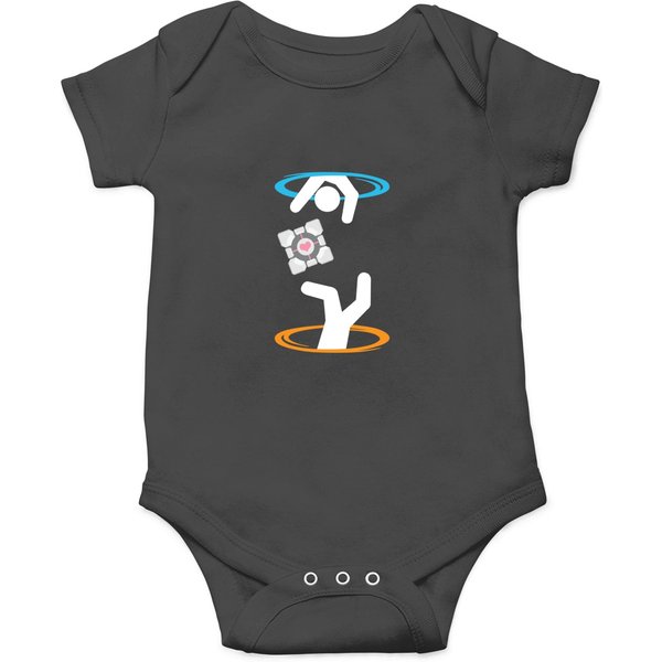 Don_t Lose The Companion Cube (transparent) Portal Onesies