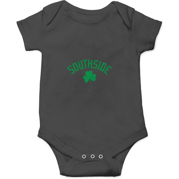 Southside Chicago Irish Shamrock Distressed Green Print Sweat Onesies-image