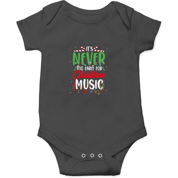 Never Too Early For Christmas Music Ginger Cane Christmas Onesies