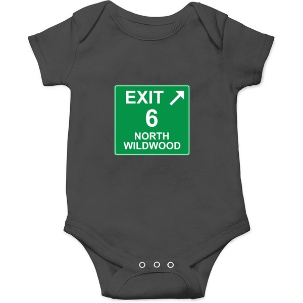 Exit 6 - North Wildwood Exit Sign Sticker Onesies
