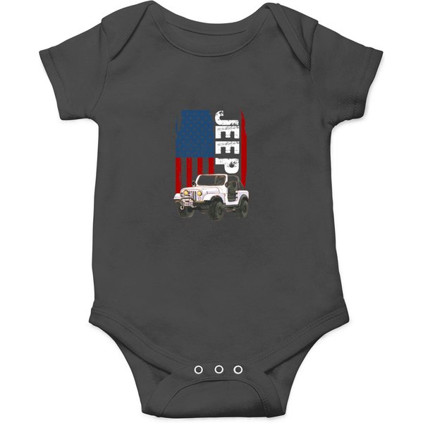 -jeep-american Flag-jeep- Onesies