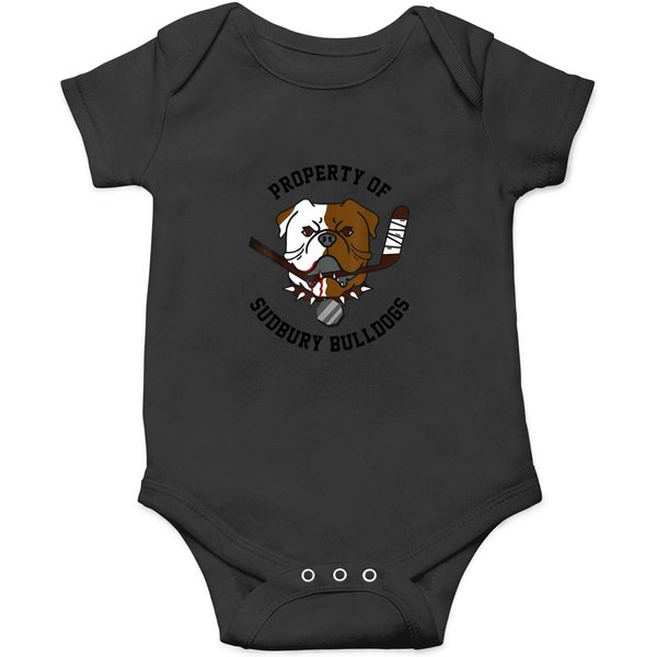Funny Bulldog Property Of Sudbury Bulldogs Pet Dog Vintage Onesies-image