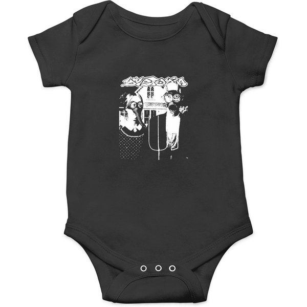Dystopia Crust Punk Band - American Gothic Shirt - Vintage Heavy Metal Punk Hardcore Shirt Onesies-image