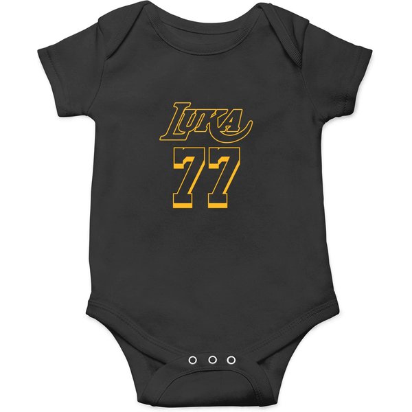 Luka Doncic 77 Los Angeles Black Jersey Onesies-image
