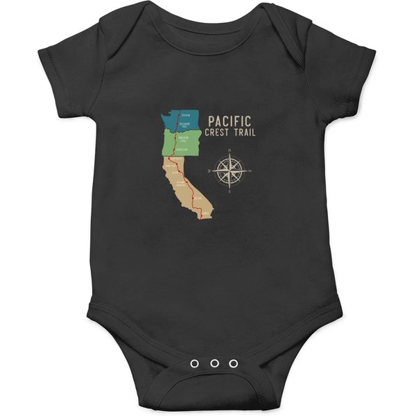 Hiking Hiker Pct Pacific Crest Trail Hiking Map Hike Onesies-image