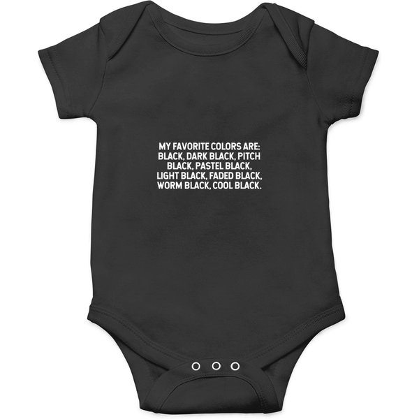 My Favorite Colors Are Black Onesies-image