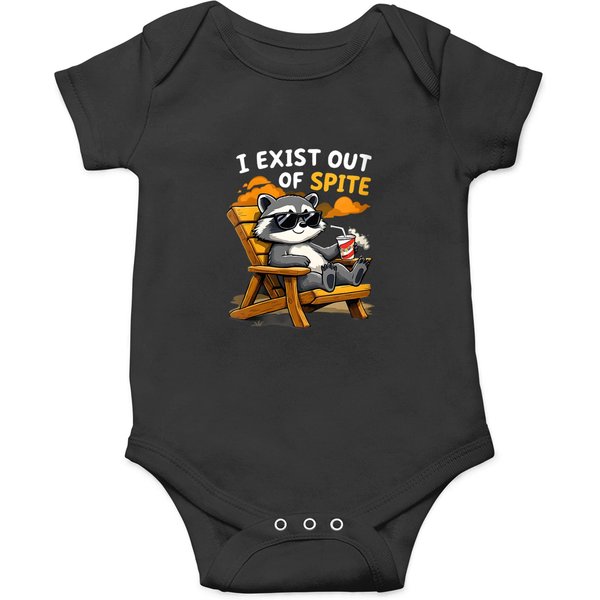 I Exist Oust Of Spite Funny Raccoon Attitude Design Onesies-image
