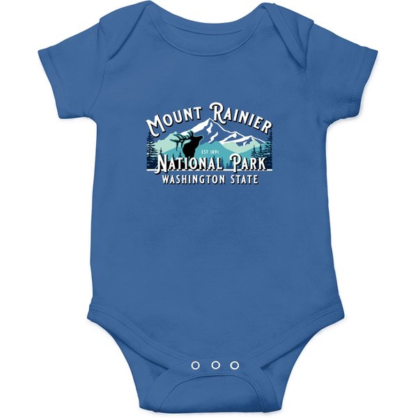 Vintage Mount Rainier National Park Washington Sou Onesies-image