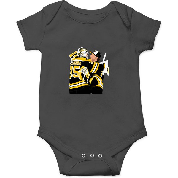 Bruins Linus Ullmark Jeremy Swayman Goalie Hug Panel(1) Onesies-image