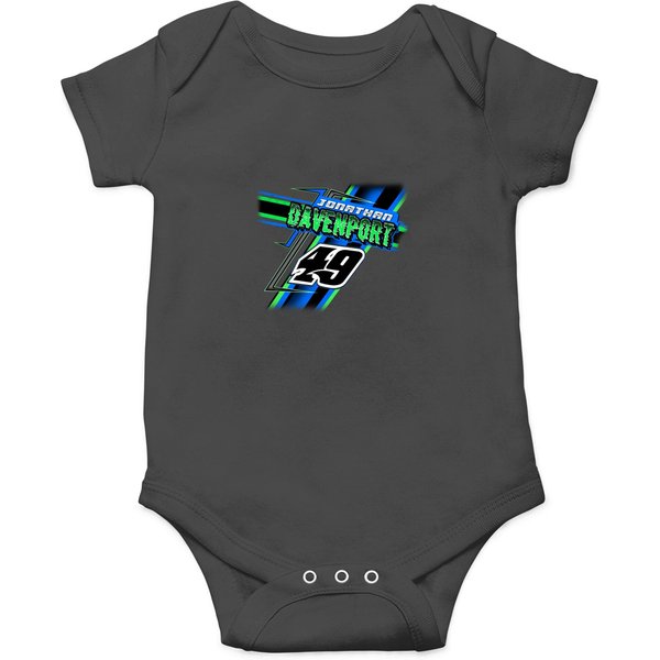 Jonathan Davenport Late Model Dirt Track Blue Racing Graphic Onesies-image