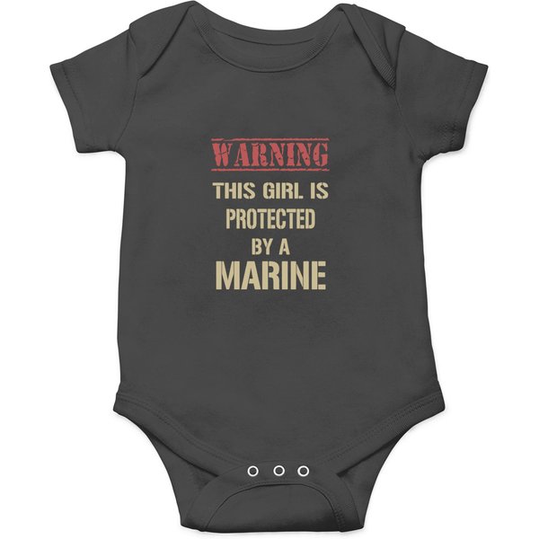 Warning This Girl Is Protected By A Marine Girlfri Onesies