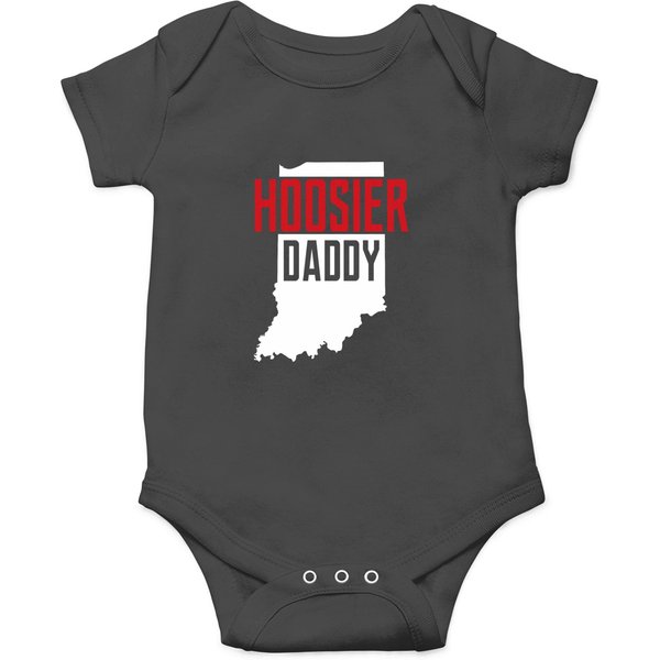 Hoosier Daddy Indiana State Map Gift Onesies-image