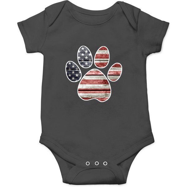 Patriotic Paw Print, American Flag Onesies-image
