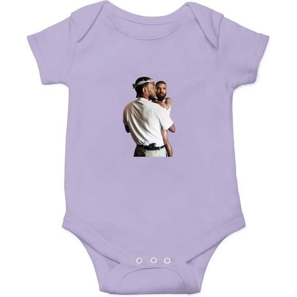 Kendrick Lamar Holding Baby Drake Unisex Cotton Onesies-image