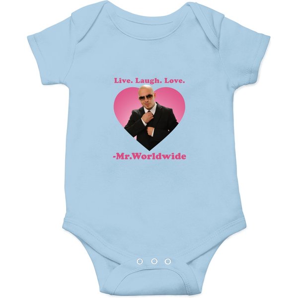 Live Laugh Love Mr. Worldwide Onesies, Mr Worldwide Pitbull Onesies-image