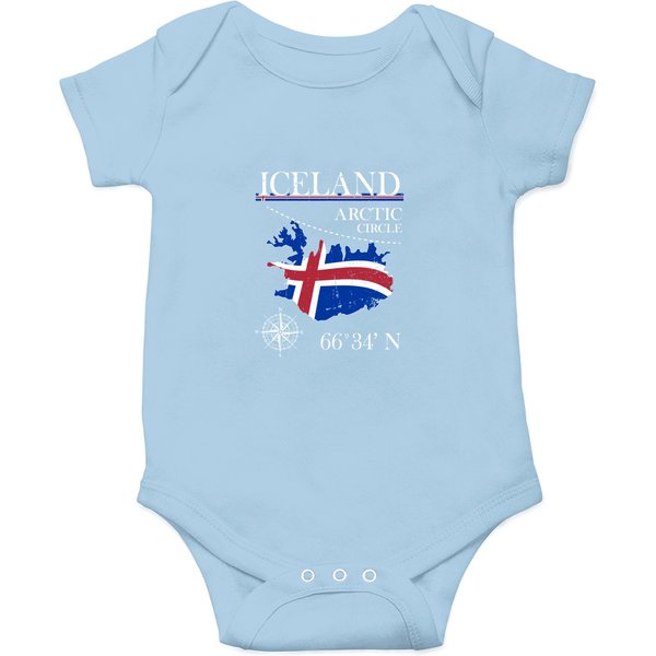 Iceland Arctic Circle Polar North Island Icelandic Flag T Onesies-image