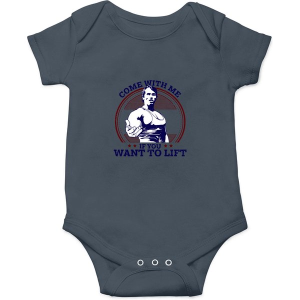 Come With Me If You Want To Lift Super Cool Arnold Schwarzenegger Gym Meme Gift Onesies-image