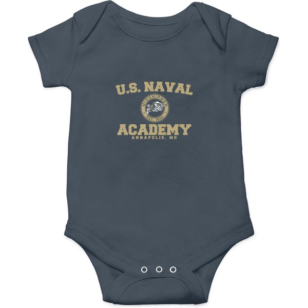 Us Naval Academy Navy Midshipmen Circle Logo Shir Onesies-image