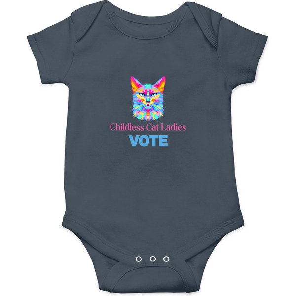 Vote For Childless Cat Ladies Onesie - Funny Cat Baby Wear-image