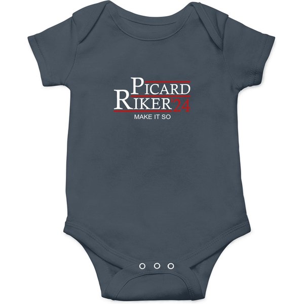 Picard Riker 24 Onesies, Picard Riker For President 2024 Make It So Onesies-image
