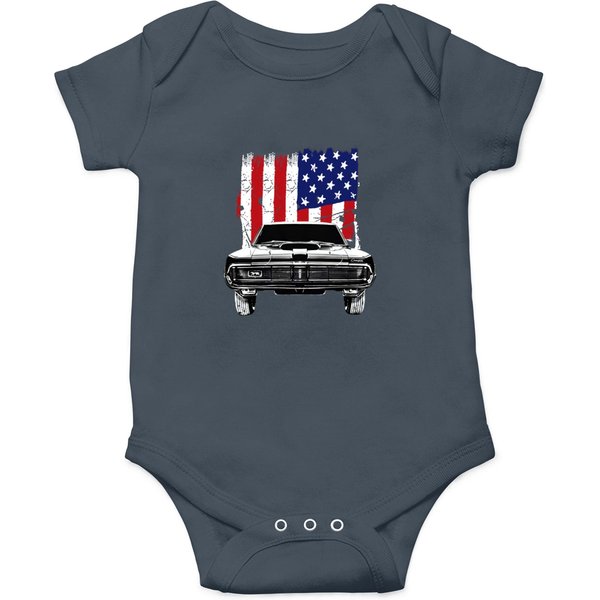 1969 Mercury Cougar Front Grill View Silhouette Onesies-image