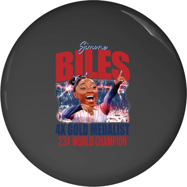 Simone Biles Summer Olympic Games Bootleg Pin Buttons, 2024 Olympics-image